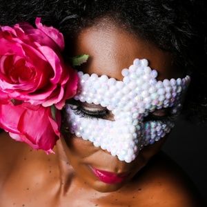 Embellished Mask with Flowers